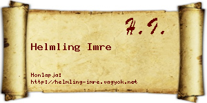 Helmling Imre névjegykártya